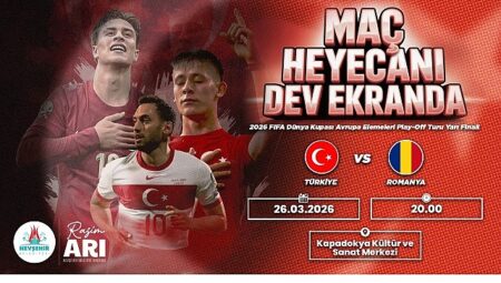 Türkiye – Romanya maçı Nevşehir’de Dev Ekranda İzlenecek