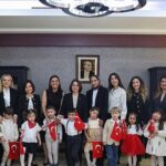 Kreş öğrencilerinden başkan Köymen’e 23 Nisan ziyareti