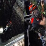 Kuyuya düşen kuzuya itfaiyeden nefes kesen kurtarma