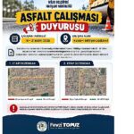 Kuva-İ Milliye Caddesi’nde gerçekleştirilecek asfalt çalışmaları öncesinde vatandaşlara duyuru